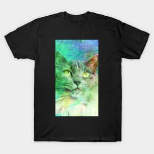 Abstract Art With Beautiful Cat T-Shirt